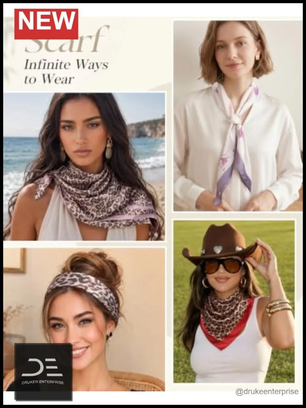 Satin Hair Scarf for Women Square Head Scarf Neck Kerchief Bandana